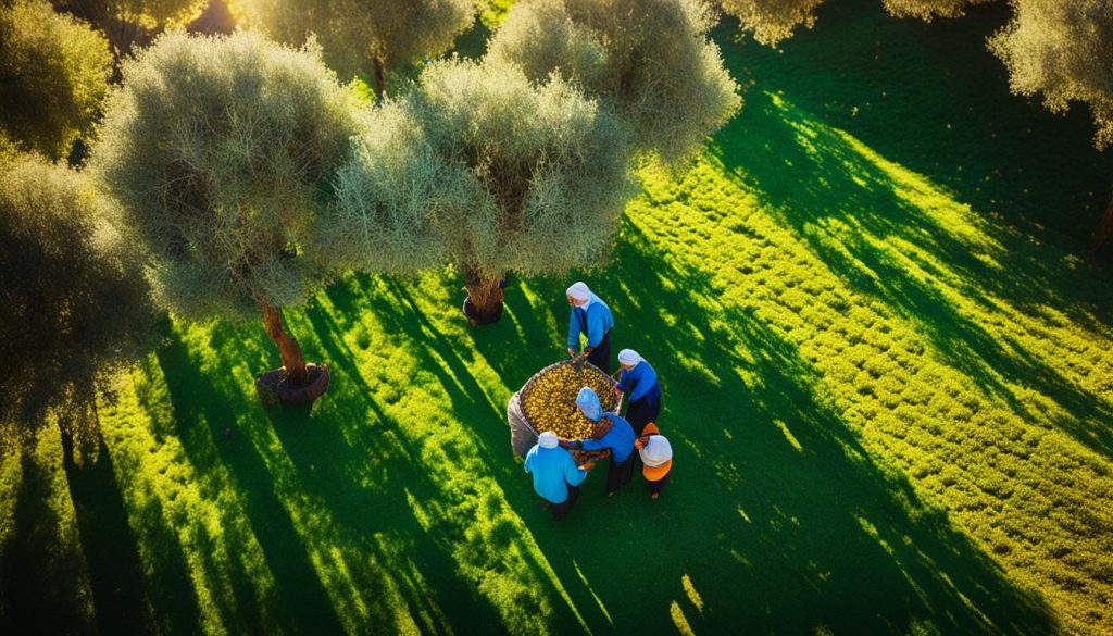 Argan fruit harvesting