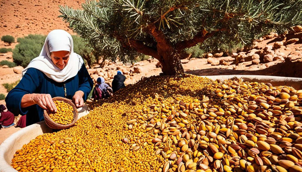 how is argan oil harvested